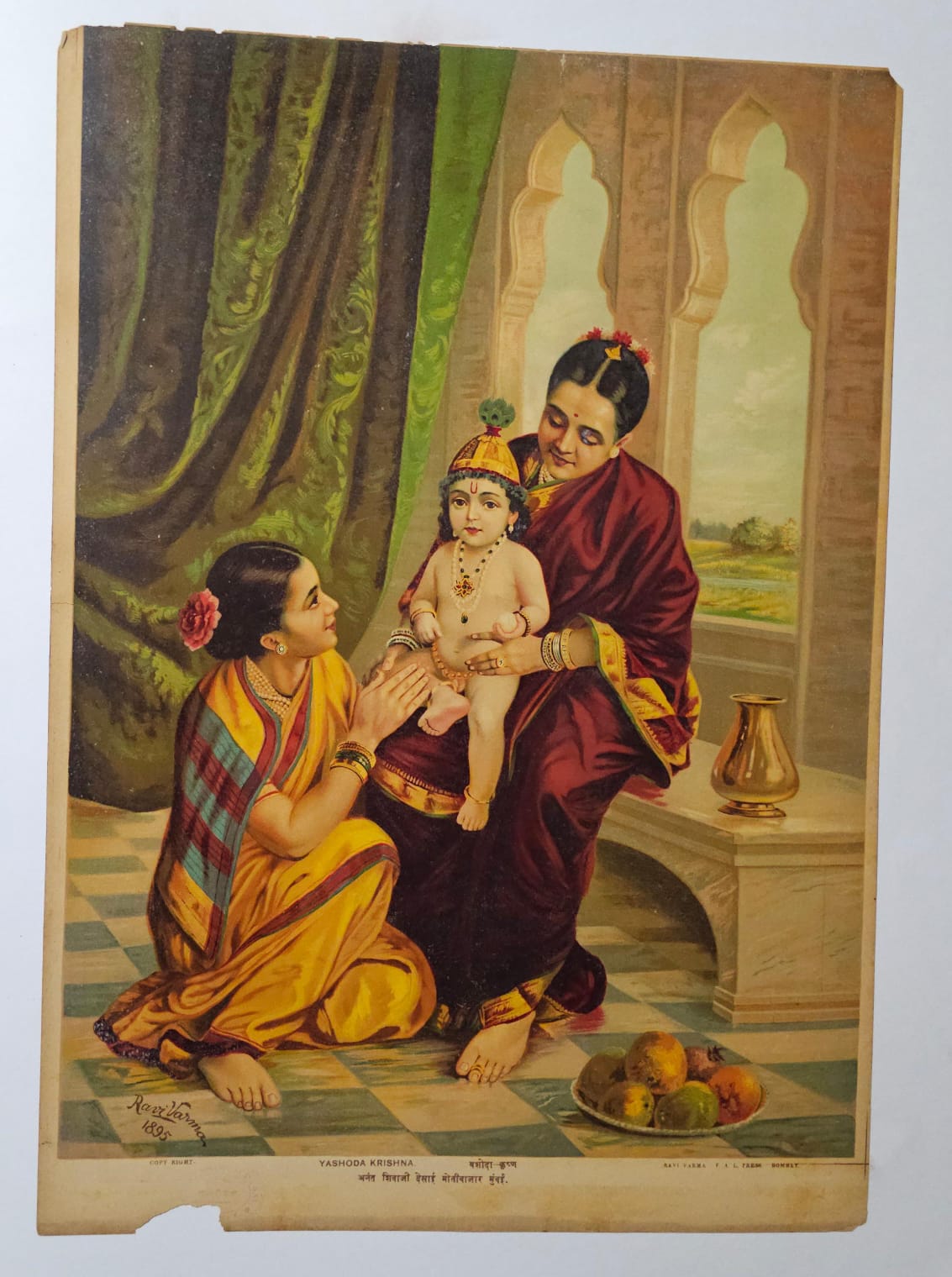 Yashoda and Krishna oleograph - 2